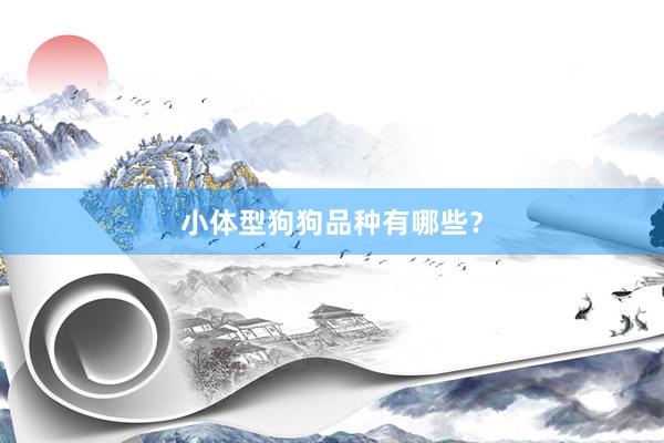 小体型狗狗品种有哪些?